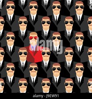 Secret agents. A spy among agents. Seamless pattern pepople Stock Vector