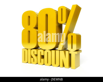 80 percent discount icon. Internet button on black background Stock ...