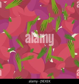 Background of Burgundy beets. Vector seamless pattern of vegetables. Vector texture Stock Vector