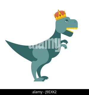 Tyrannosaurus Dinosaur King. T-Rex most important prehistoric monster in  Crown. Terrible lizard of prehistoricperiod. Toothy predator reptile of  Jur Stock Vector