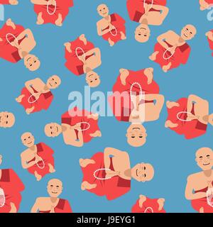 Tibetan monk seamless pattern. Buddhist Tibet ornament. novice monastery in burgundy dress. Rosary prayer. Recluse texture. Nirvana and enlightenment Stock Vector