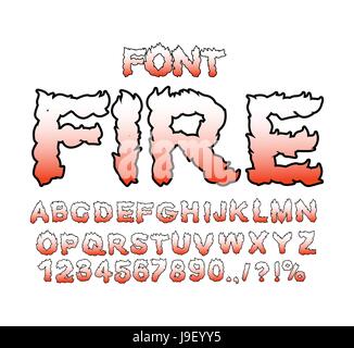 Fire font burning flaming text all letters of alphabet on black Stock ...