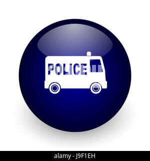 police icon glossy blue, isolated on white background Stock Photo - Alamy
