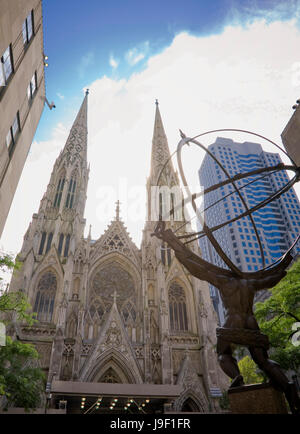 St. Patrick's Cathedral on Fifth Avenue in Manhattan, New York City. Stock Photo