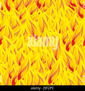 Fire seamless pattern. flames background. Flame texture. Hot yellow flamy ornament. fiery hell Stock Vector