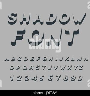 Shadow font. Set of letters of drop shadow. 3D letters of alphabet. silhouette ABC Stock Vector