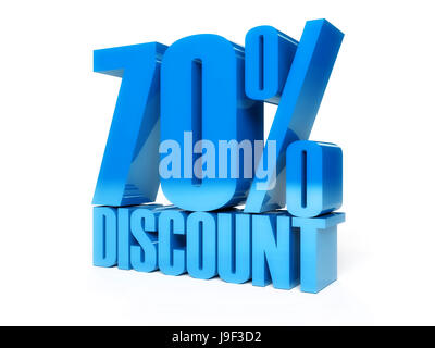 70% Off Discount. Offer Sale. 3d Illustration Isolated On Black 