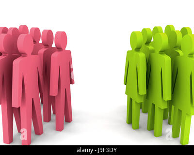Different groups of people. Concept 3D illustration Stock Illustration