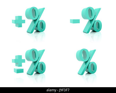 Plus, Minus percent. Concept 3D illustration Stock Photo - Alamy