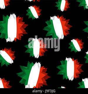 Star flag of Italy seamless pattern. Background of Italian flag. Patriotic abstract texture. Stock Vector