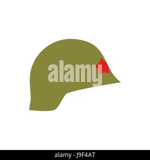 Retro military helmet isolated. Vintage Army cap on white background. Soldiers protection hat Stock Vector