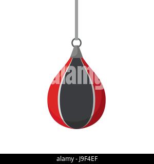 Boxing pear. Attempts on sports equipment. Training boxer Stock Vector