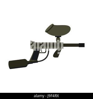 Paintball gun isolated. Sports weapons. Play rifle Stock Vector