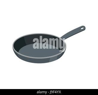 Frying pan isolated. Kitchen utensils for cooking food Stock Vector