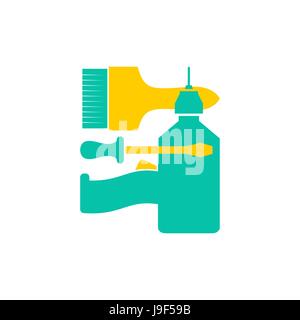 Repair logo. Repairs Tool emblem. Instrument sign. Industrial locksmith Tools Stock Vector