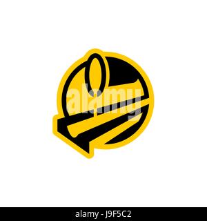 metallurgy logo. Steel-furnace symbol. Melting metal emblem. Heavy industry sign Stock Vector