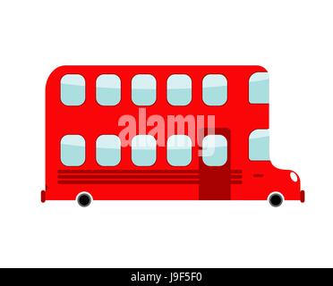 Double-decker cartoon style. london bus isolated. Transport on white background Stock Vector
