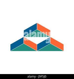 Warehouse logo. Abstract barn hangar. Geometric emblem. Sign for construction company Stock Vector