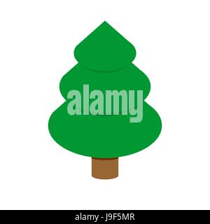 Christmas tree isometric style. fir geometry for holiday. Green spruce. New Year and Christmas illustration Stock Vector