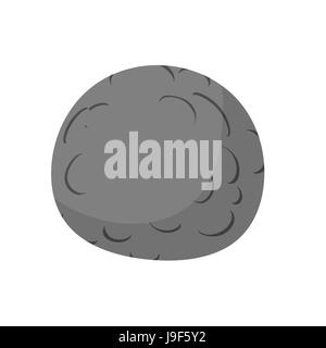 Mercury isolated cartoon style. Black Planet of solar system on white background Stock Vector