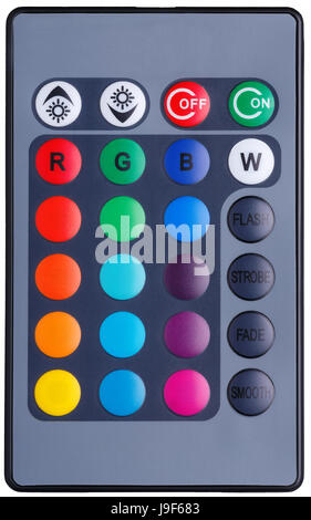 Remote control of modern lighting system with a lot of color buttons Stock Photo