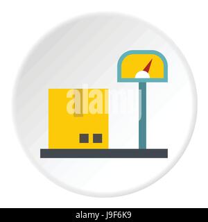 Scales for cargo icon, flat style Stock Vector
