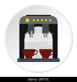 Coffee maker icon, flat style Stock Vector