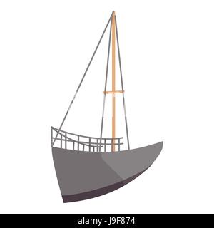 Sailing ship icon, cartoon style Stock Vector