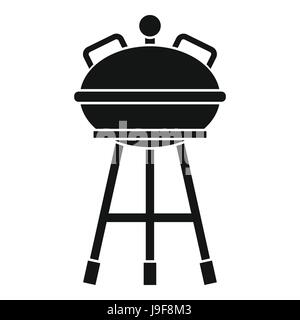 Kettle barbecue icon, simple style Stock Vector