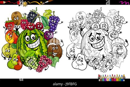kiwi fruit illustration for coloring book Stock Photo: 103011273 - Alamy