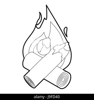 Campfire icon, isometric 3d style Stock Vector