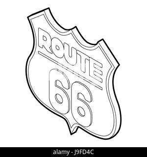 Route 66 icon, isometric 3d style Stock Vector