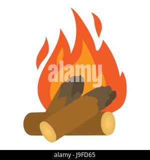 Campfire icon, cartoon style Stock Vector