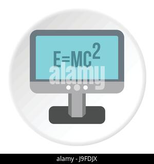 Theory of relativity formula icon, flat style Stock Vector