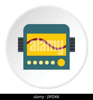 Oscilloscope icon, flat style Stock Vector