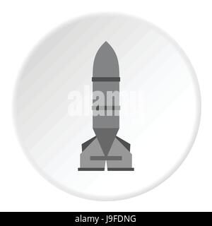 Rocket bomb icon, flat style Stock Vector