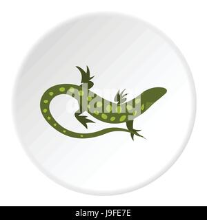 Spotted lizard icon, flat style Stock Vector