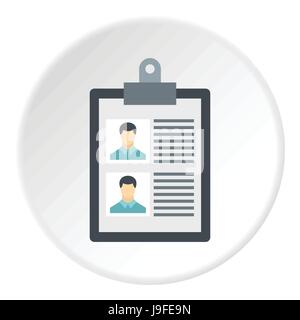 Summary in folder icon, flat style Stock Vector