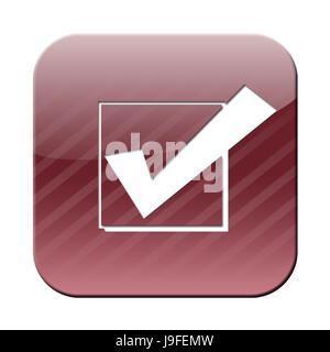 ok, hook, casket, tick off, further, yes, pictogram, symbol, pictograph, trade Stock Photo
