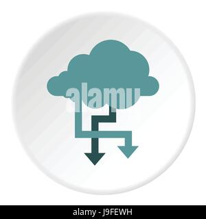 Storing files in cloud icon, flat style Stock Vector