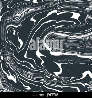 vector grey monochrome water painting suminagashi abstract decoration hand drawn white background Stock Vector