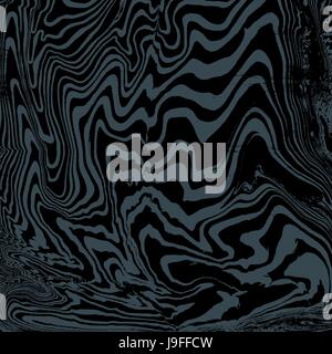 vector dark monochrome water painting suminagashi abstract decoration hand drawn black background Stock Vector