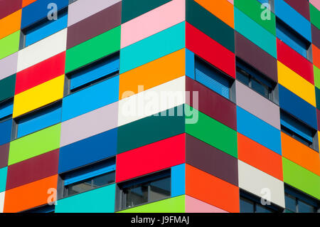 Facade of Colorines building. PAU carabanchel, madrid, Spain. Stock Photo