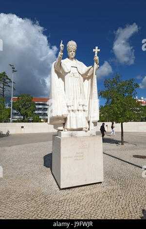 Pope Pius XII Statue Our Lady Fatima Portugal Catholic pilgrimage shrine Stock Photo