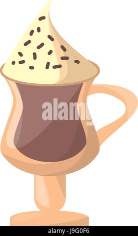 Cold coffee drink in glass cup Stock Vector