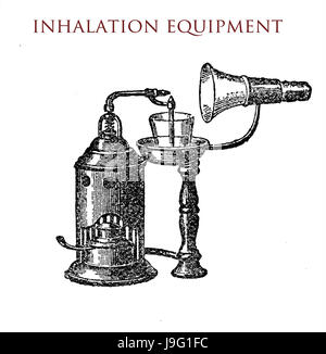 inhalation equipment, vintage illustration Stock Photo