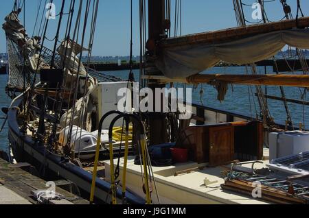 Queen Galadriel, a Baltic Trader vessel, was built in 1937 in Svenborg, Denmark. She is moored at Poole Quay as part of the 2017 Marine Festival. Stock Photo