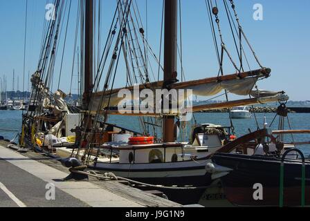 Queen Galadriel, a Baltic Trader vessel, was built in 1937 in Svenborg, Denmark. She is moored at Poole Quay as part of the 2017 Marine Festival Stock Photo