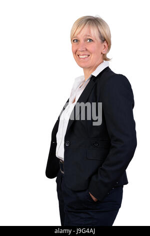 portrait of a self confident business woman in jacket and shirt Stock Photo