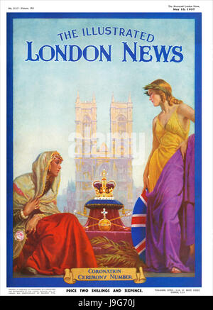 Front cover of The Illustrated London News for 15th May 1937, celebrating the coronation of King George VI. Stock Photo